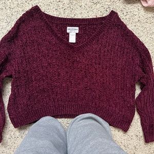 Dark red sweater